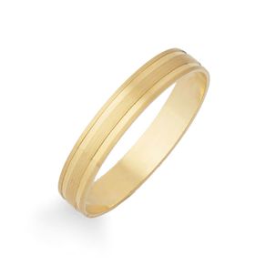 Aliança de Ouro Amarelo 18k Reta com Frisos (3,2 mm)