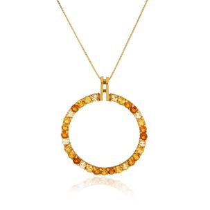 Pingente Moldura de Ouro Amarelo 18k com  Degradê de Citrinos