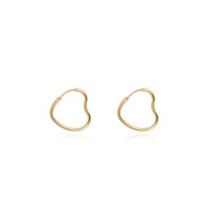 Brincos Argola Coração de Ouro Amarelo 18k (11x11mm)