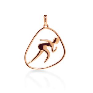 Pingente Esportes de Ouro Rosé 18k Corrida